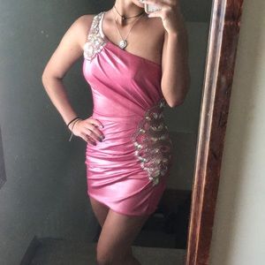 pink mini homecoming/party dress
